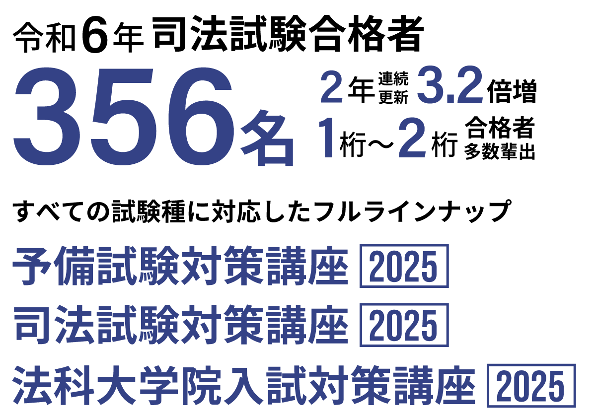予備試験・司法試験・法科大学院入試対策講座 資料配布中