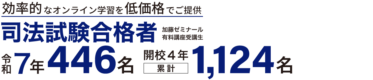 司法試験合格者：令和7年446名・累計1124名
